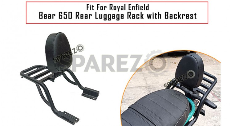 Fit For Royal Enfield Bear 650 Rear Luggage Rack With Backrest - SPAREZO